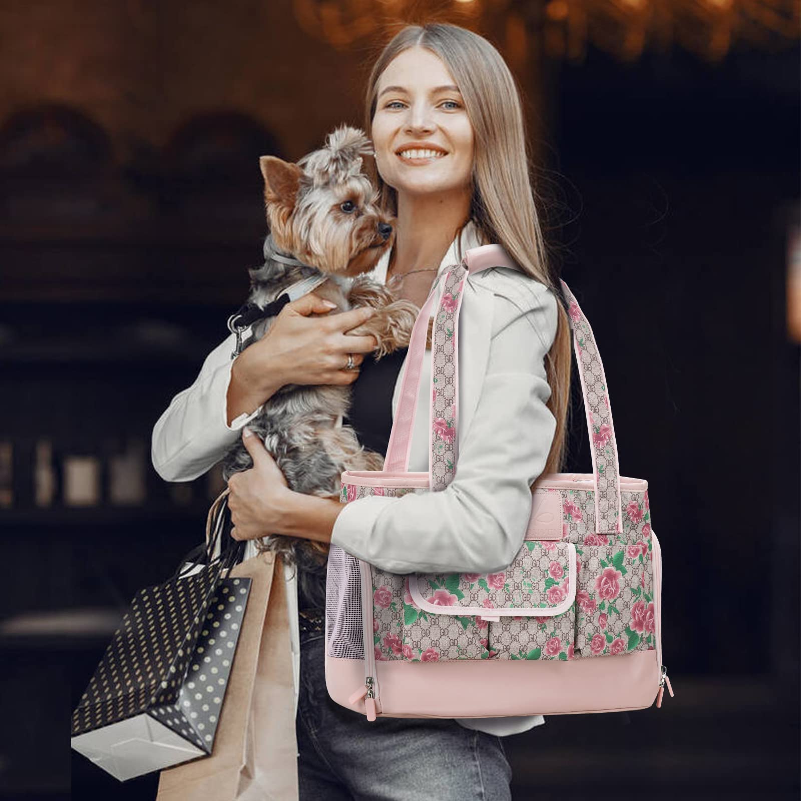 Johomviin dog carrier soft cushion bottom offers cozy rides.