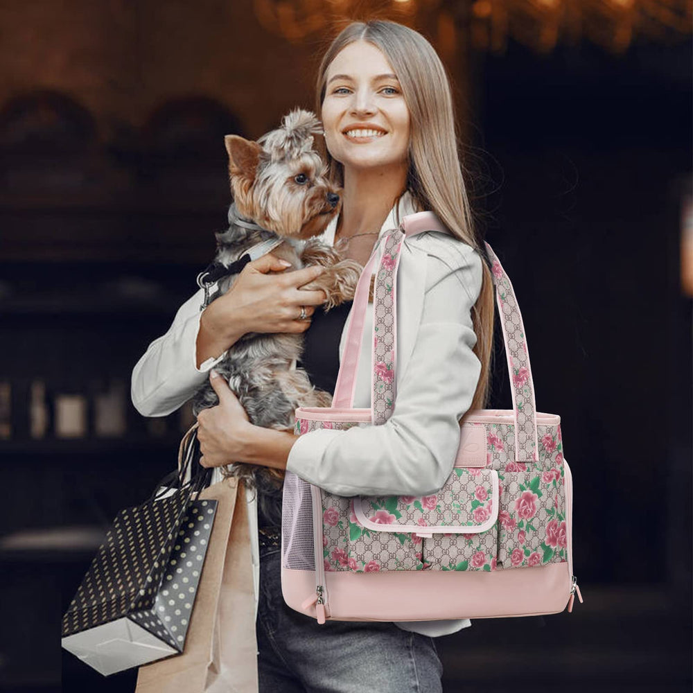 Johomviin dog carrier soft cushion bottom offers cozy rides.