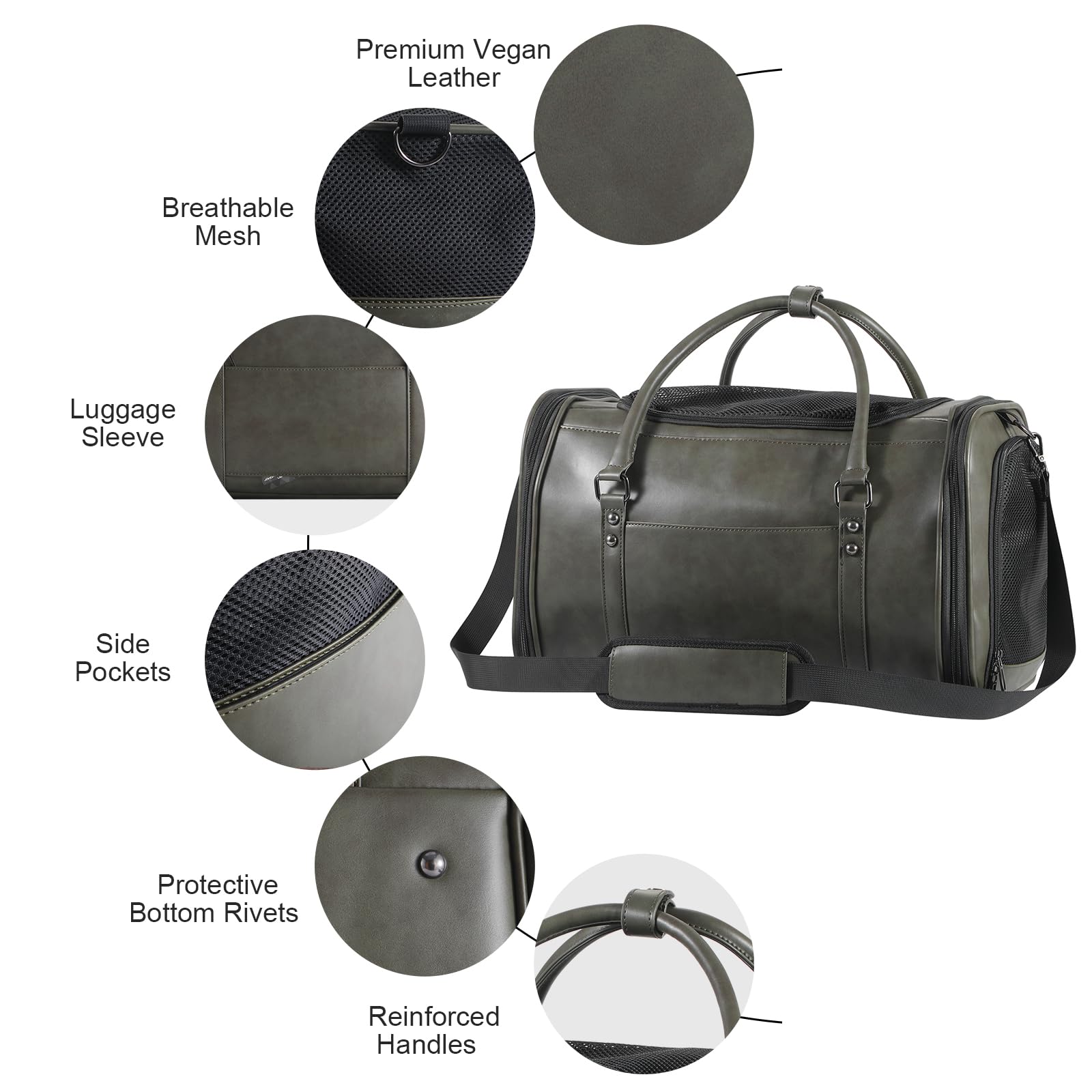 Johomviin exterior pockets keep treats and documents handy.