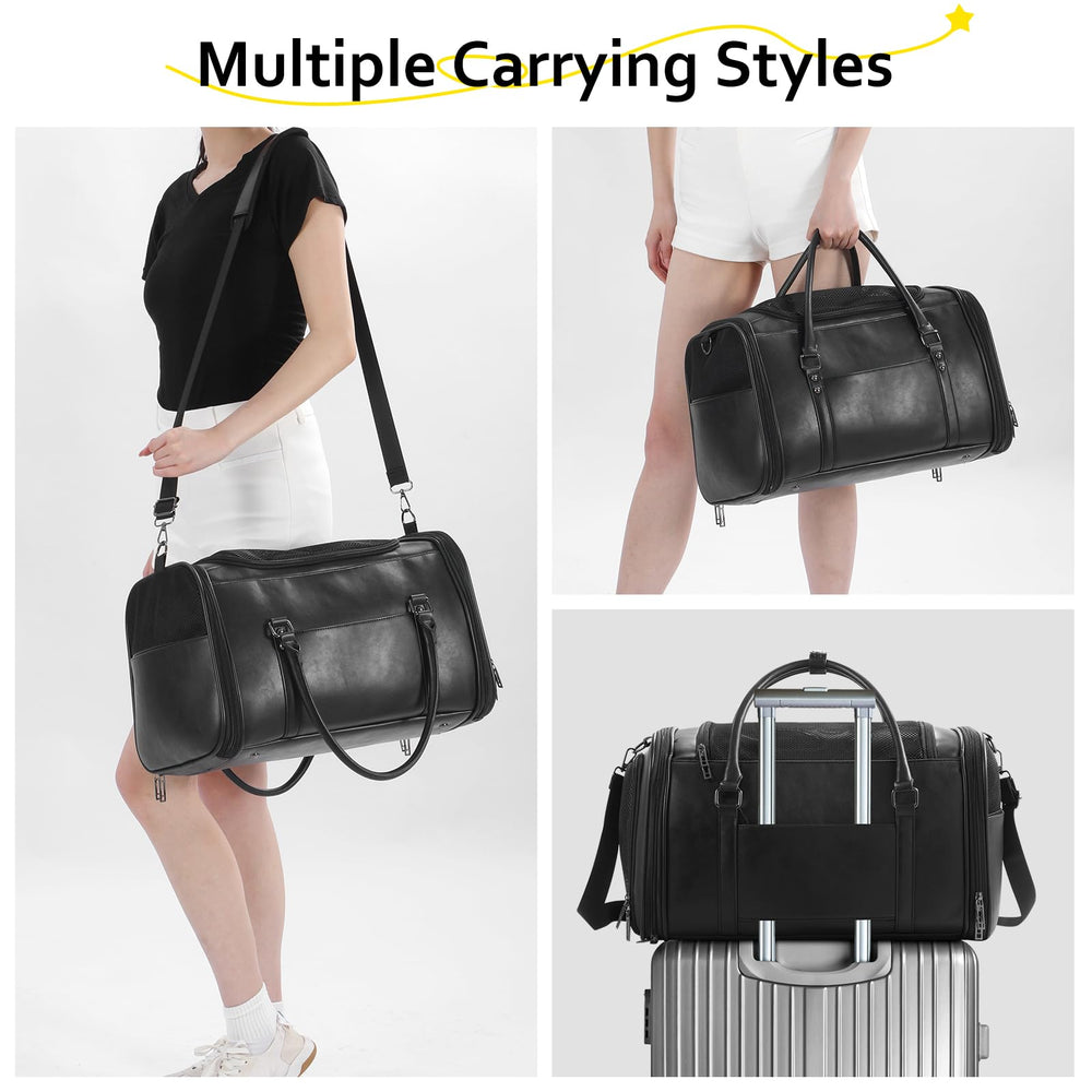Johomviin dual carry options with handles and an adjustable shoulder strap.