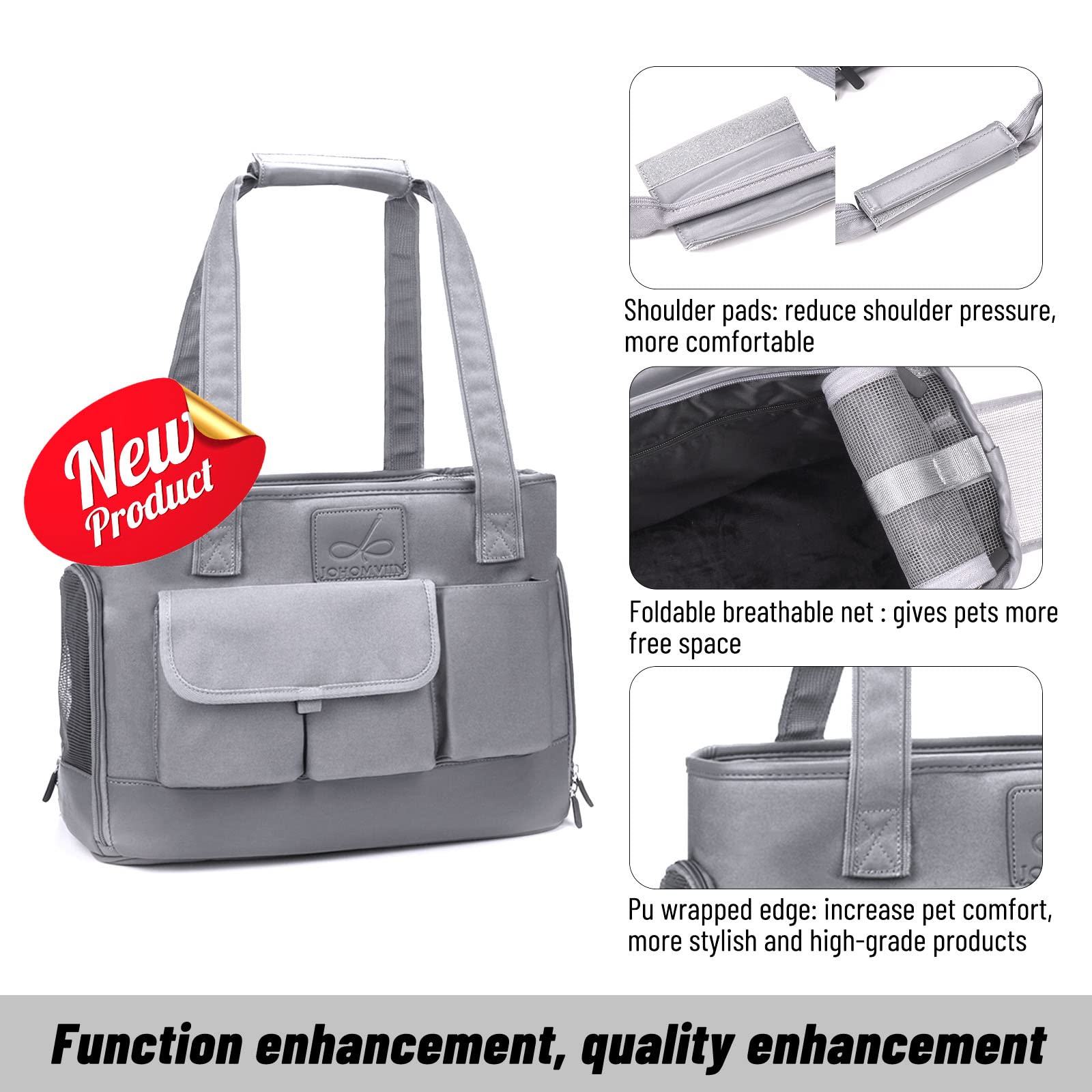 Johomviin pet carrier interior cushion ensures pets rest calmly during travel.