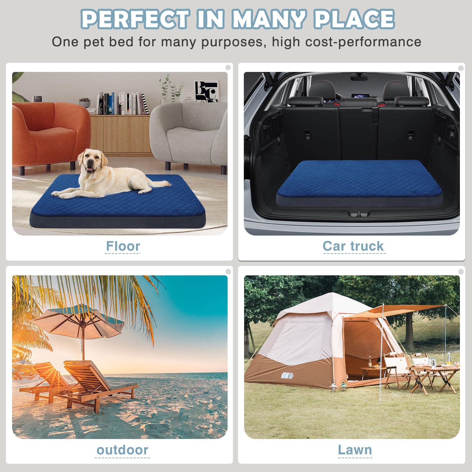 JoicyCo extralarge dog bed easy-care cover simplifies pet cleaning routine