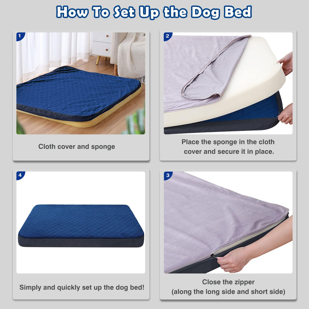 JoicyCo extralarge dog bed orthopedic foam inside emphasizes supportive spine and joints