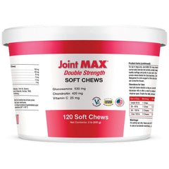 Joint Max Double Strength Soft Chews bottle front for easy joint support.
