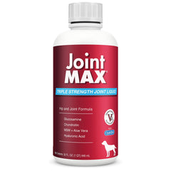 Joint MAX Liquid for Dogs bottle on counter supports canine joint health.