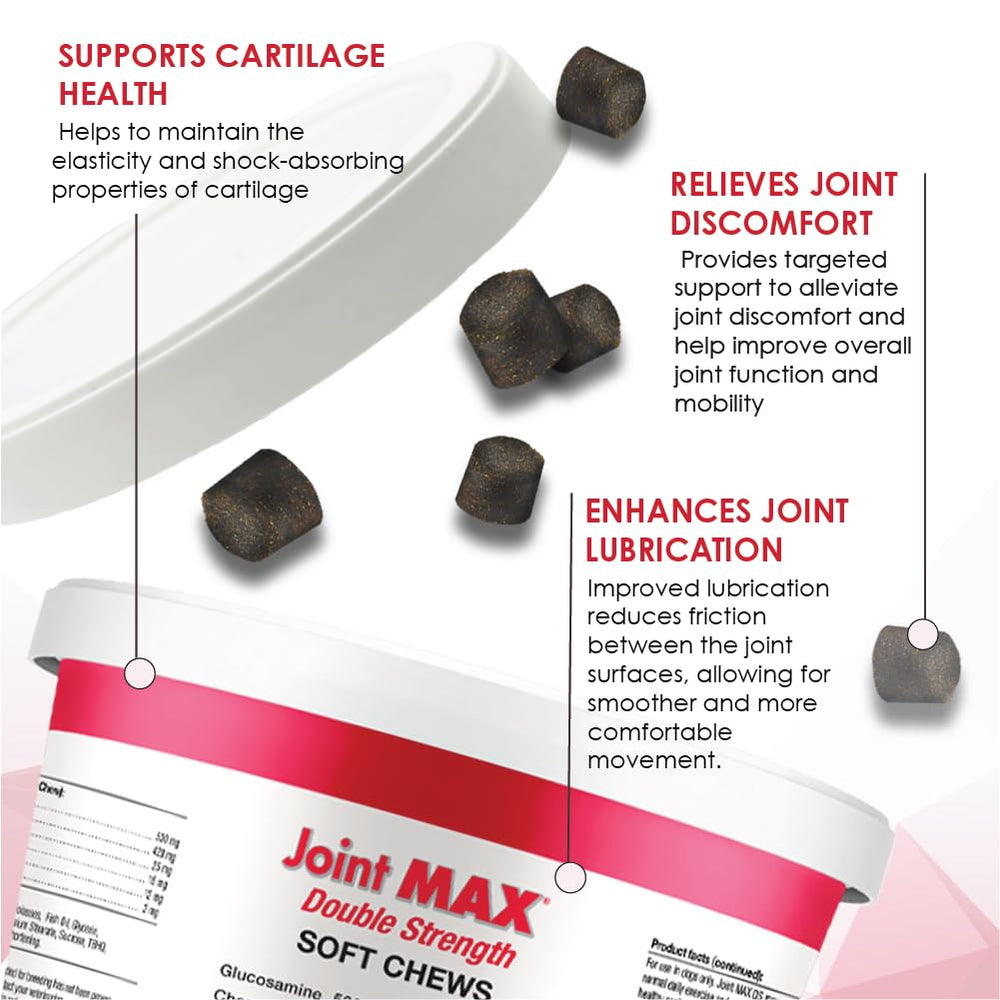 Joint Max Soft Chews pet treat on floor for convenient use.