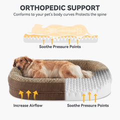 JOEJOY bed with 360 bolster support provides secure curling space.