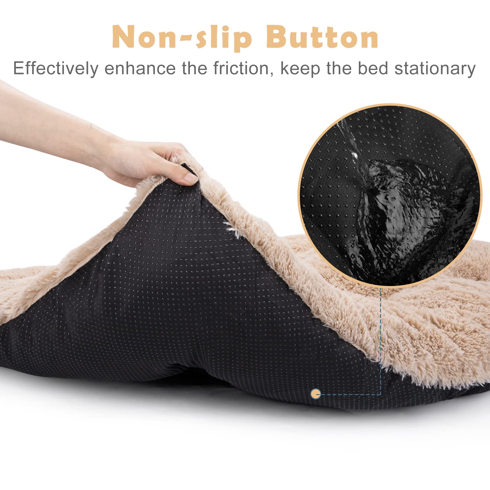 JOEJOY dog bed inside crate provides snug den-like comfort.