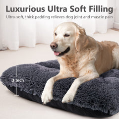 JOEJOY dog bed crate pad anti-slip bottom keeps pad secure.