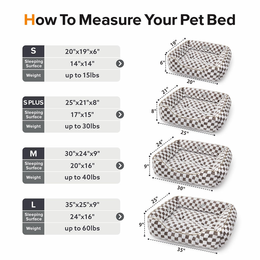 JOEJOY dog bed checkered plush adds modern style