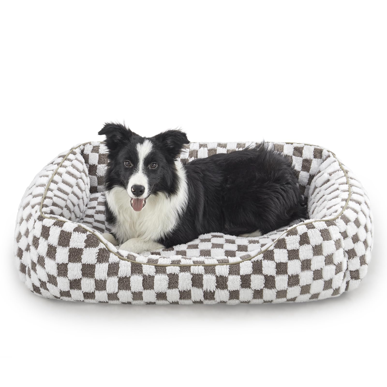 JOEJOY dog bed rectangle cozy plush fabric for curled naps