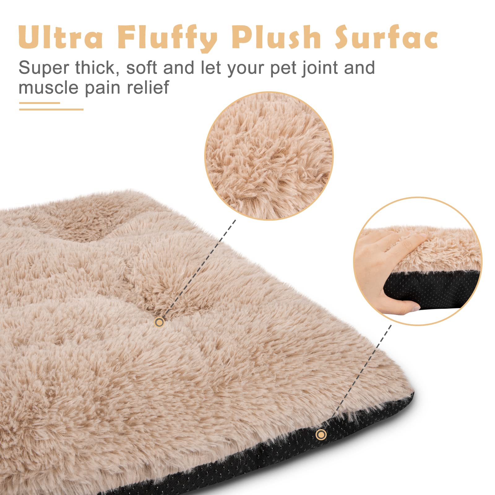 JOEJOY plush texture close-up highlighting ultra-soft, skin-friendly feel for pets.