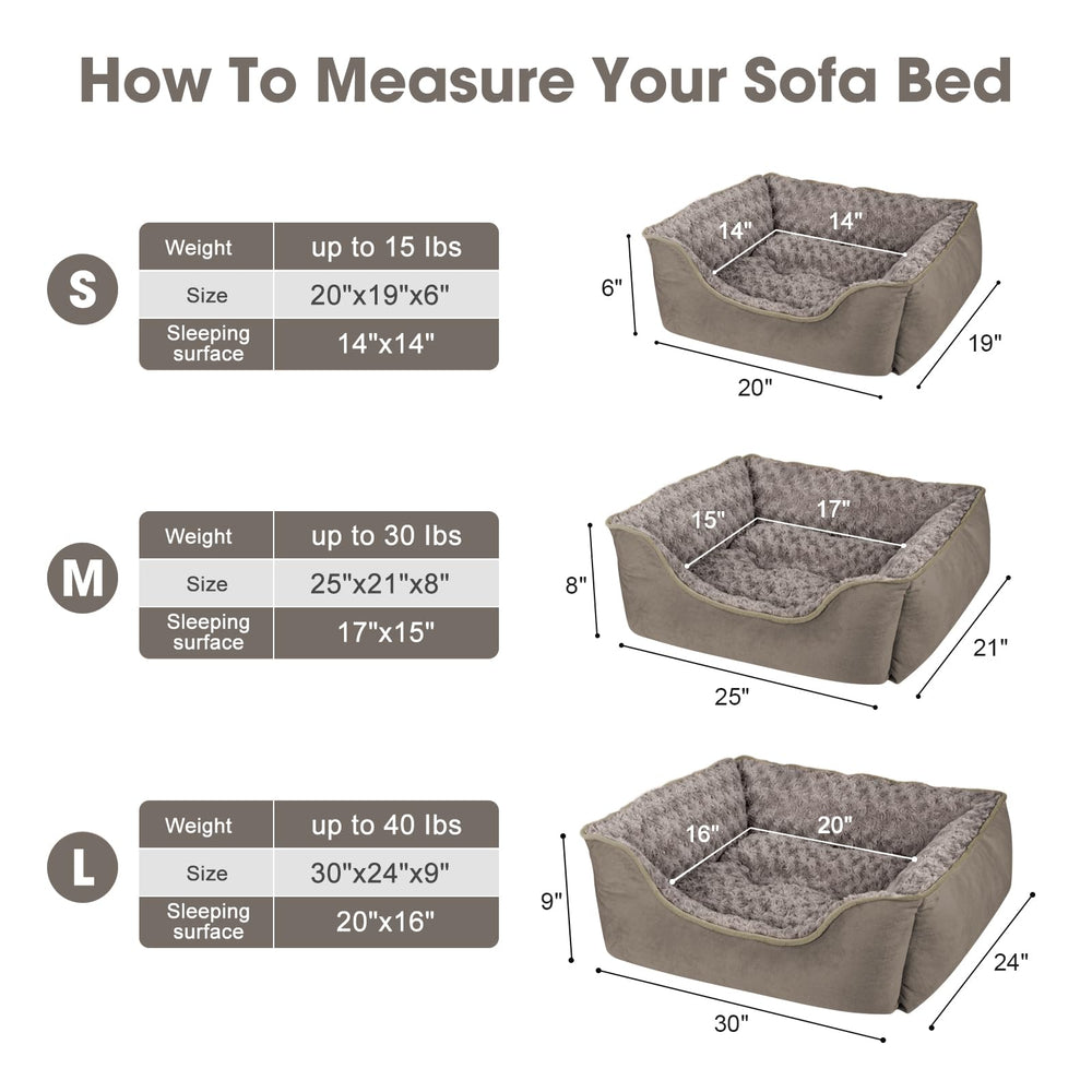 JOEJOY Rectangle Dog Bed durable sofa-like shape maintains form for long-lasting support.