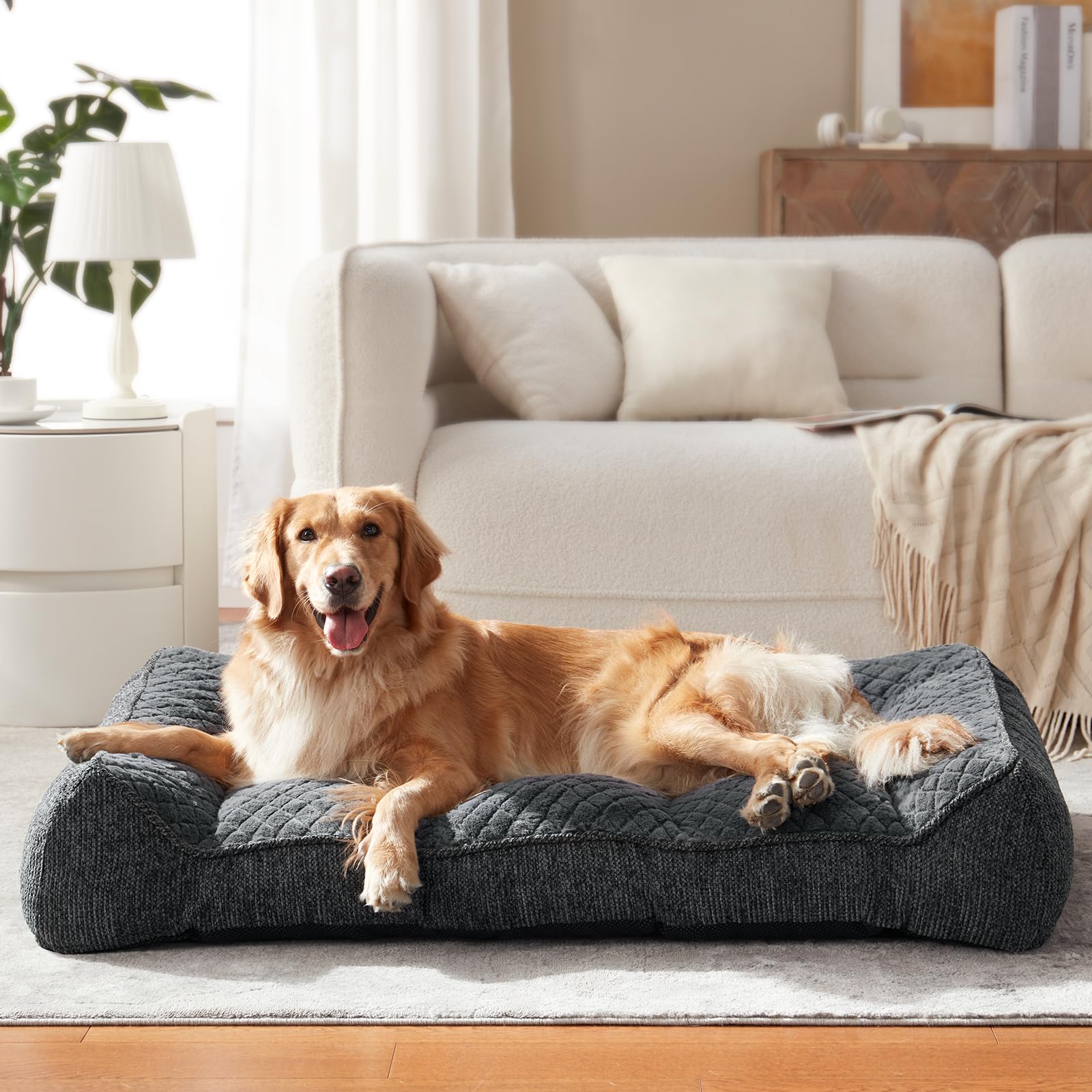 JOEJOY XL orthopedic dog bed foam core detail showing thick, supportive layers