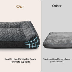 JOEJOY XL orthopedic dog bed rabbit fur surface close-up for soft, warm snuggling