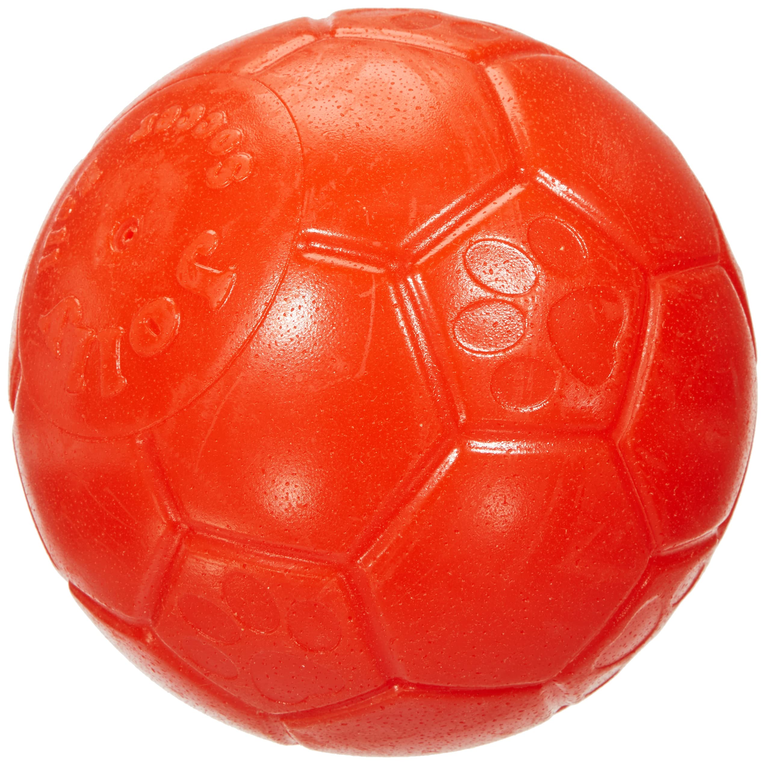 Jolly Pets large soccer ball orange in action, great for big dogs.
