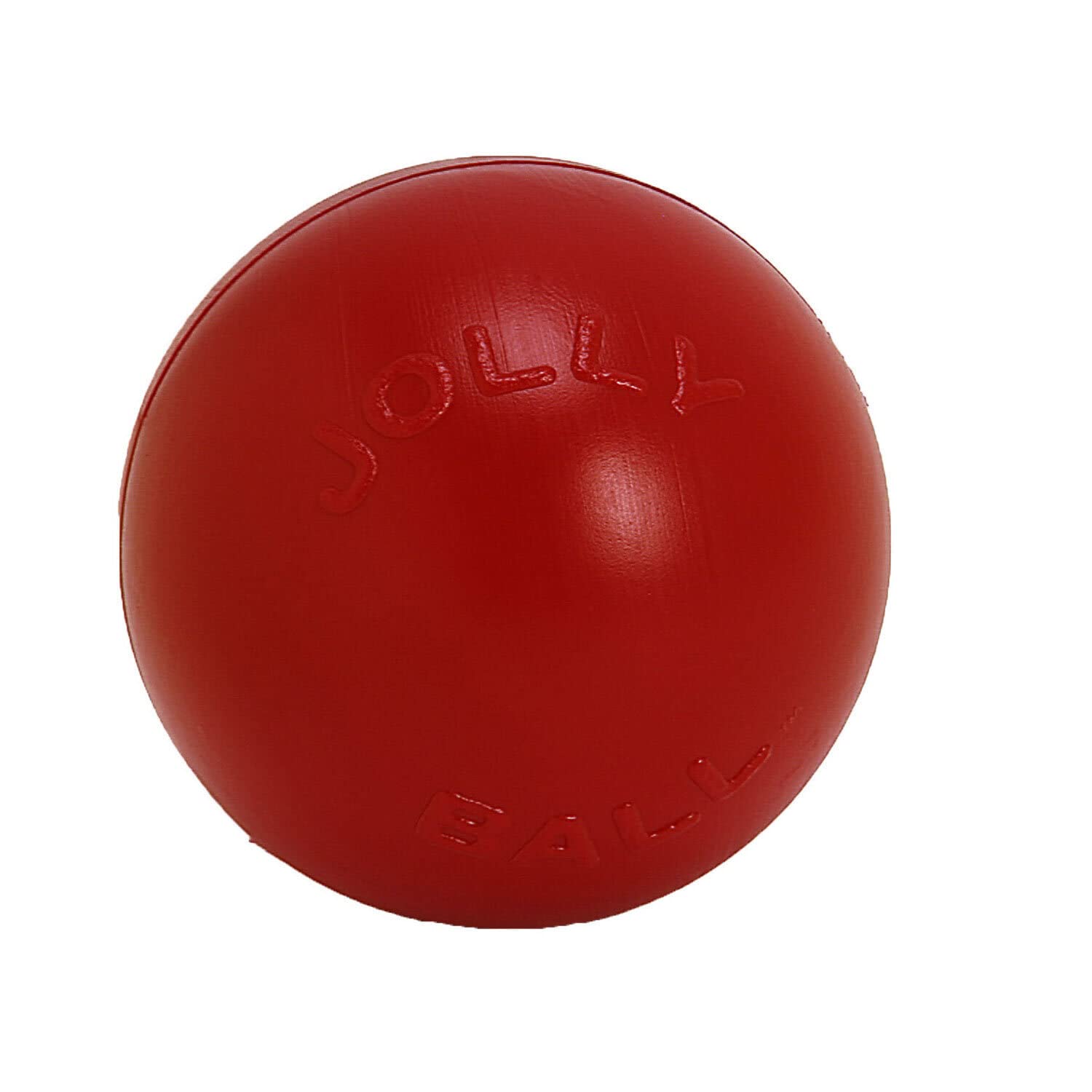 Jolly Pets Push-n-Play Ball dog toy 14in red for interactive play and mental stimulation.