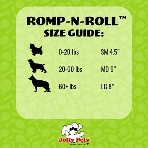 Jolly Pets Romp-n-Roll dog fetch action demonstrates interactive play potential.