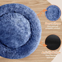 JOLLYVOGUE anti-slip base donut bed — stable rest on tile or wood floors.
