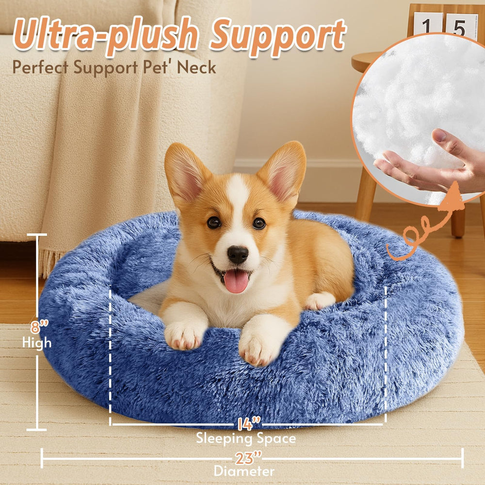 JOLLYVOGUE burrow-friendly round bed — deep crevices encourage secure burrowing.