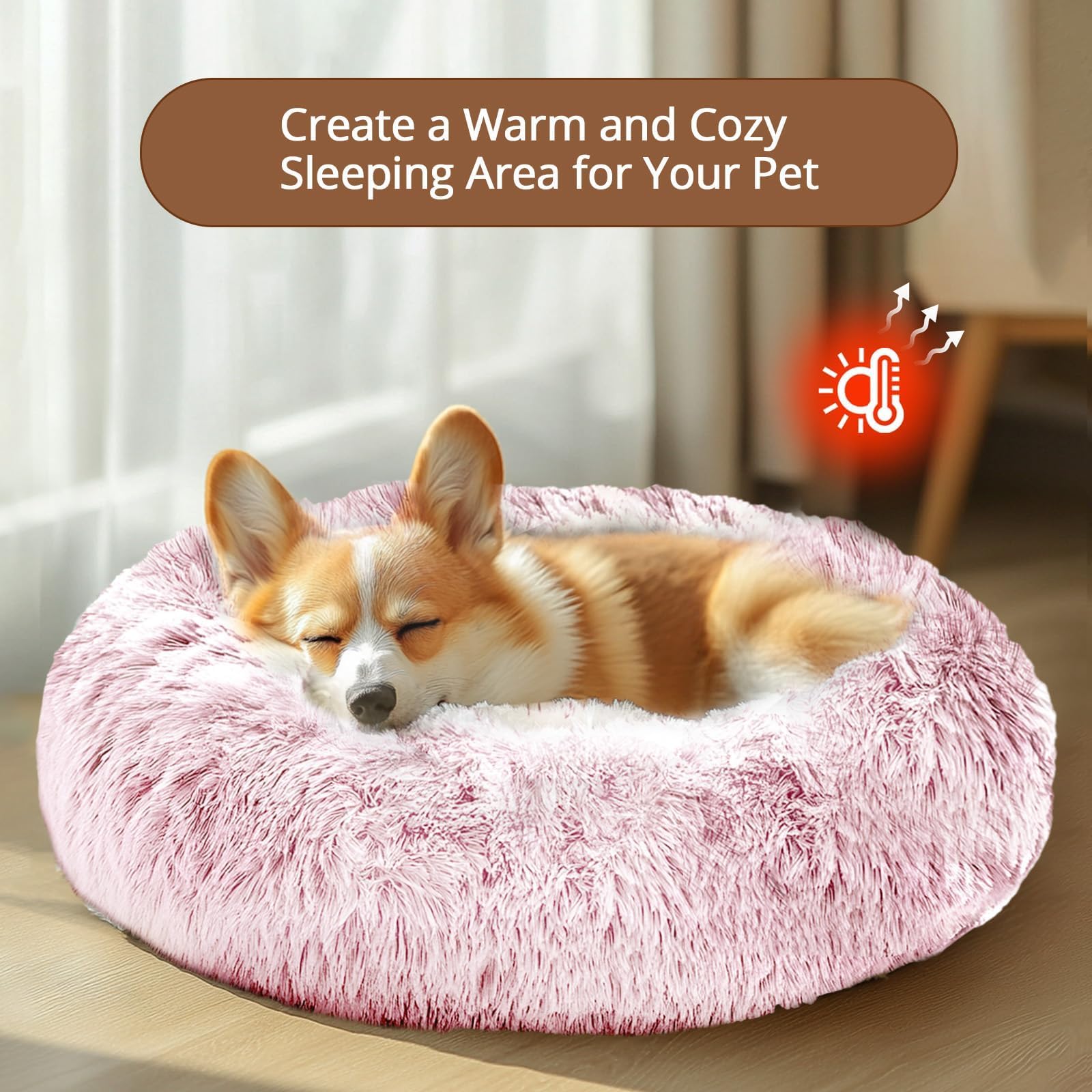 JOLLYVOGUE calming donut bed burrow depth reveals secure crevices for nesting