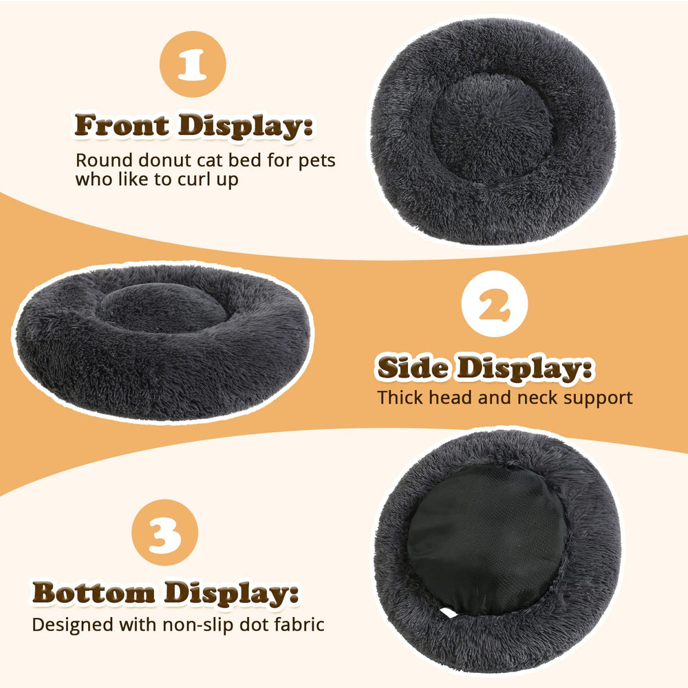 JOLLYVOGUE dog bed headrest and plush border support for comfy lounging