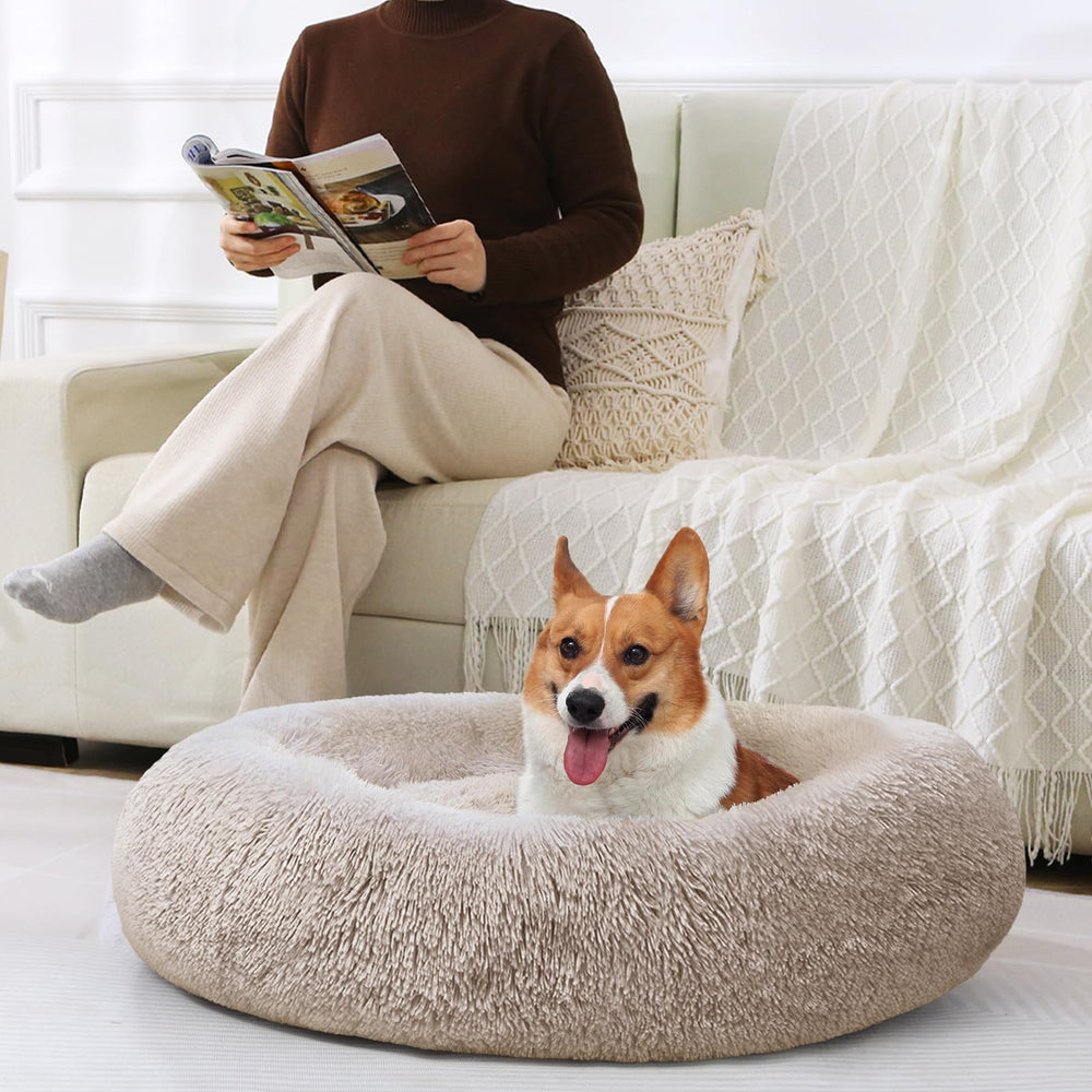 JOLLYVOGUE dog bed large-size offers a cozy den-like refuge for bigger dogs.