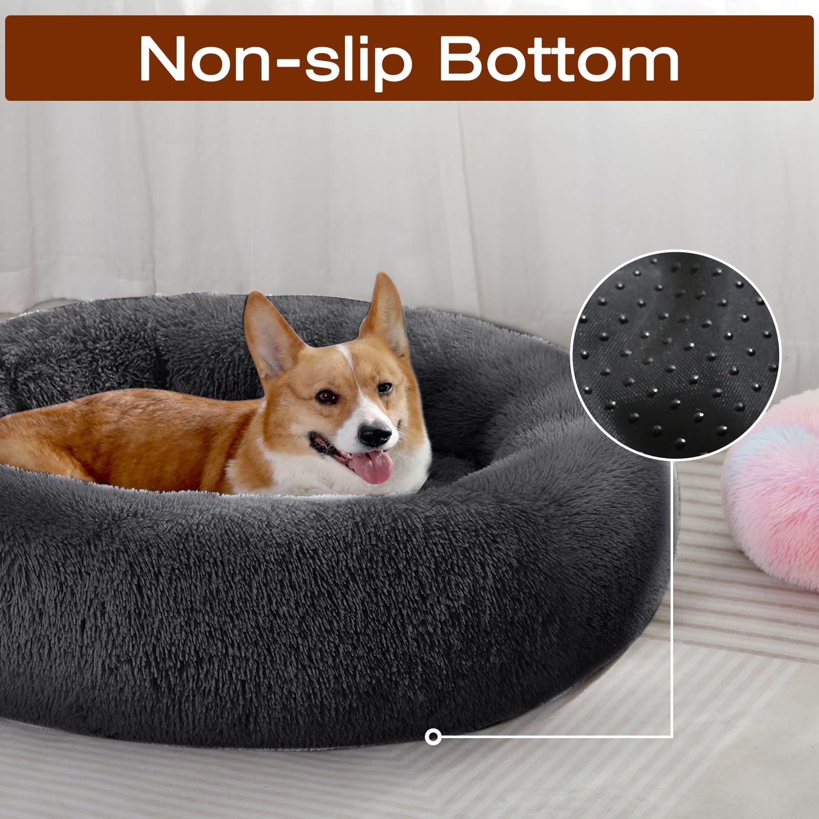 JOLLYVOGUE bed non-slip bottom keeps it in place during playful tumbles.