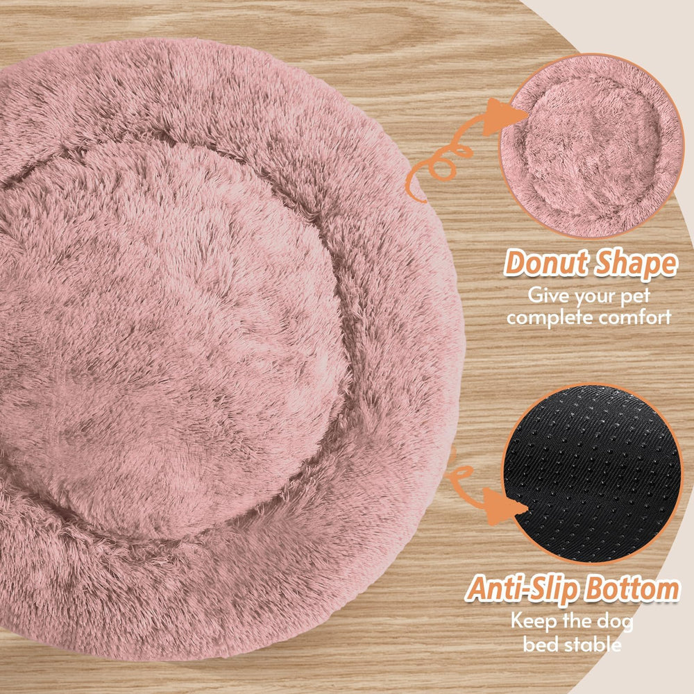 JOLLYVOGUE dog bed raised rim closeup supports head and neck.
