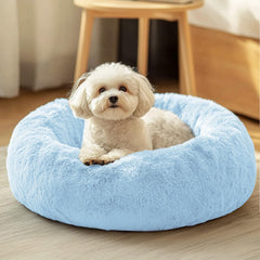 JOLLYVOGUE donut fluffy detail: plush bed for cozy lounging and calm naps.