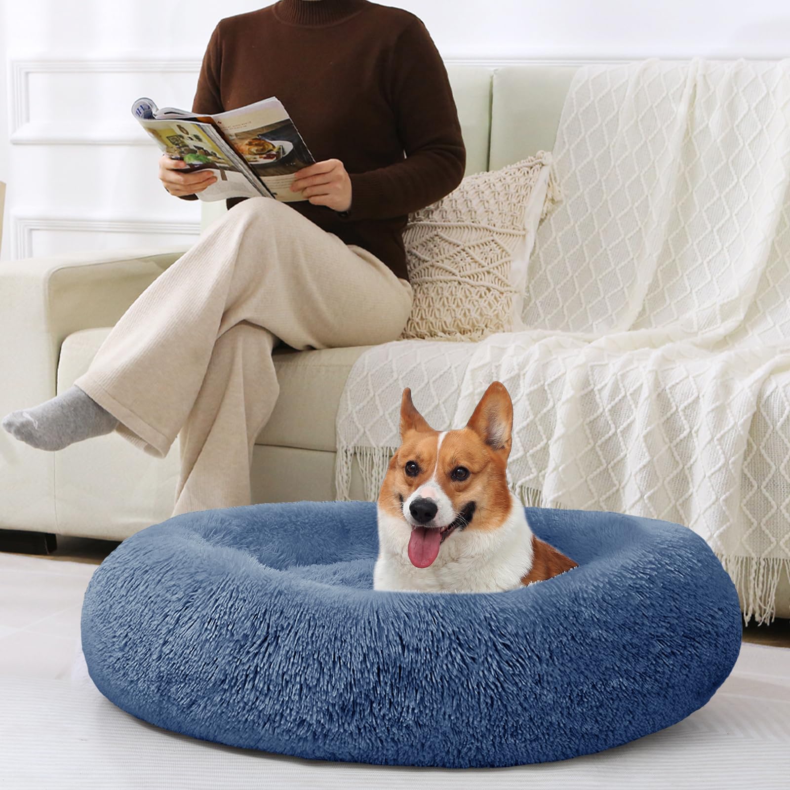 JOLLYVOGUE donut bed provides a calm resting ambiance