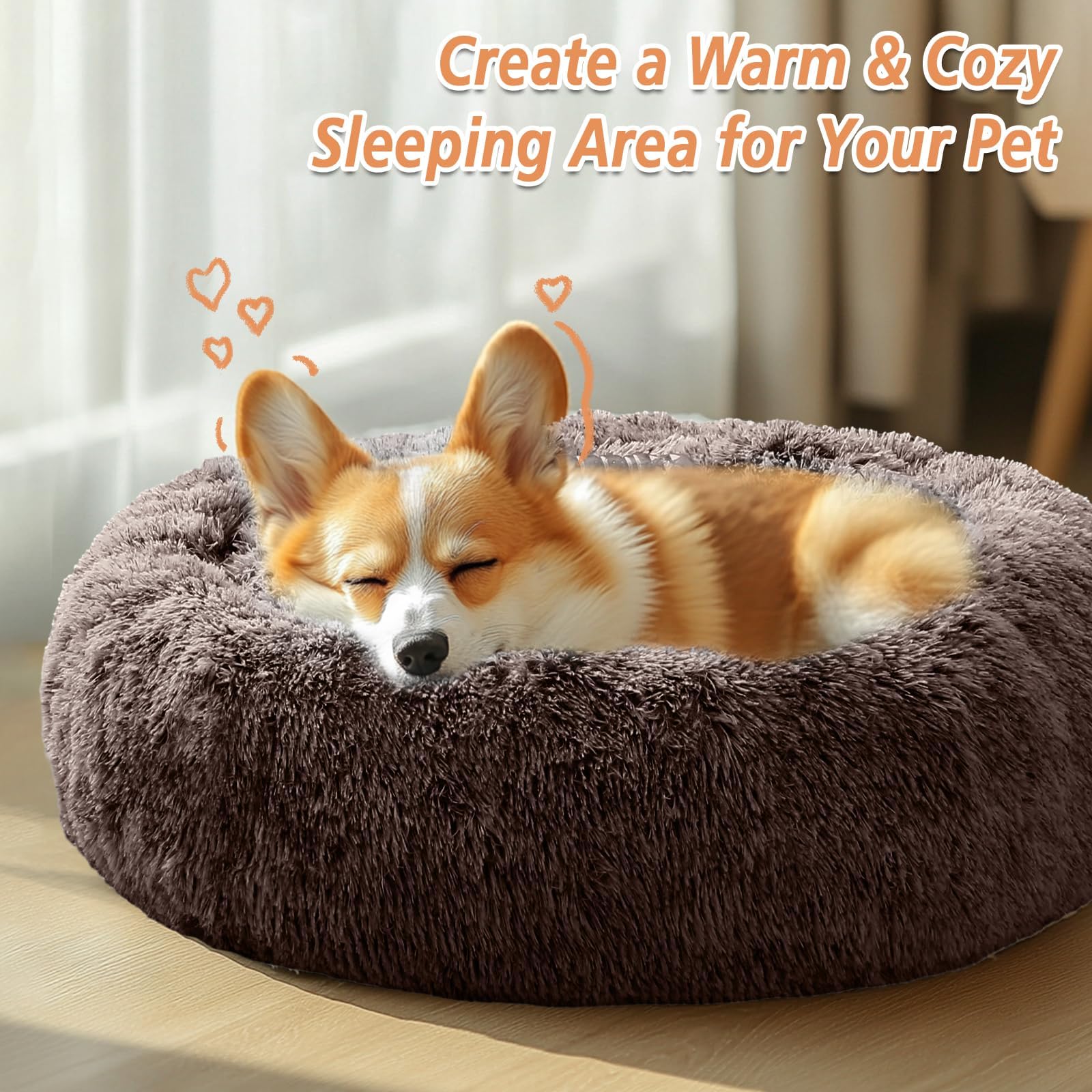 JOLLYVOGUE donut bed rests on a non-slip base for stable placement