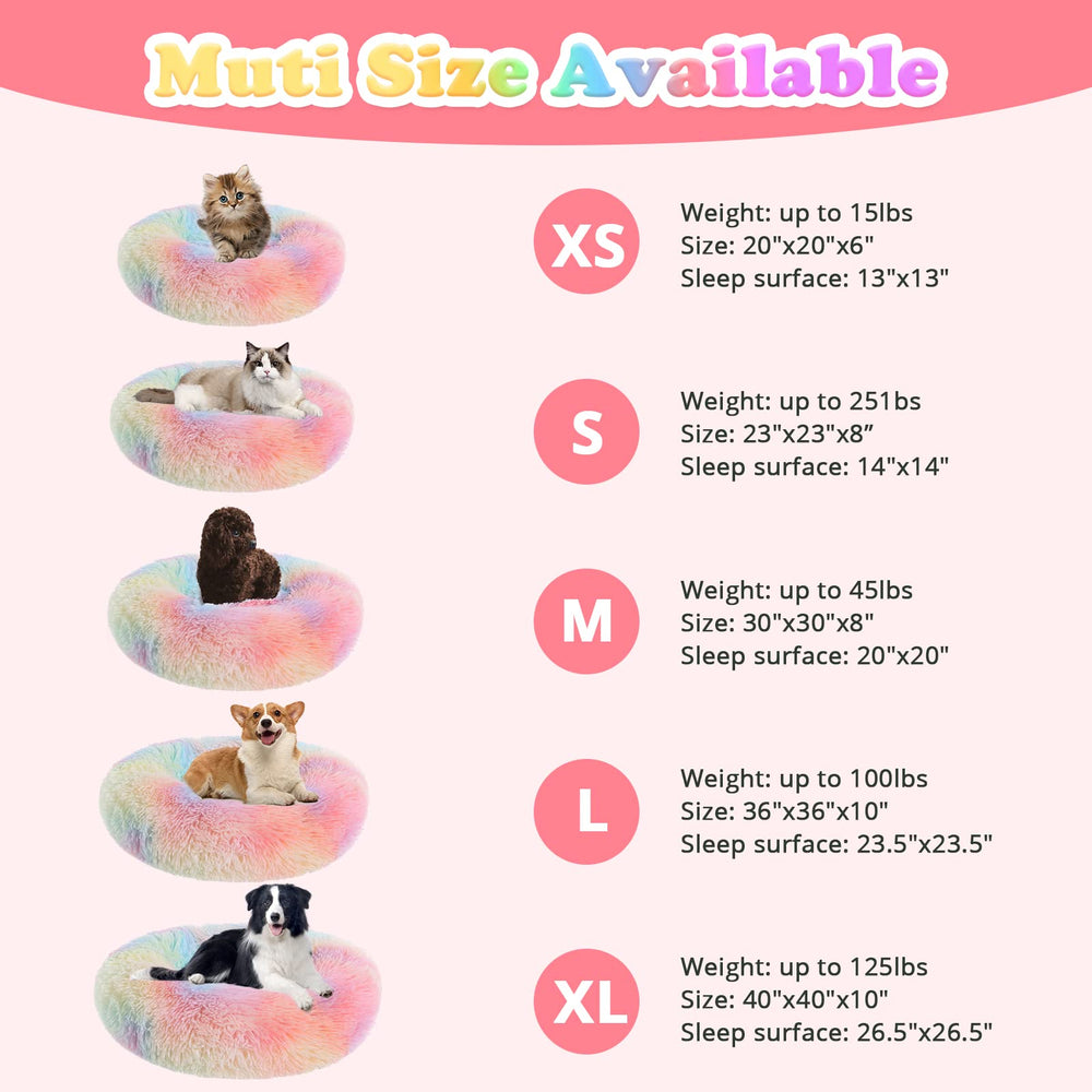 JOLLYVOGUE donut bed warmth highlights cocoon-like snugness for pets.