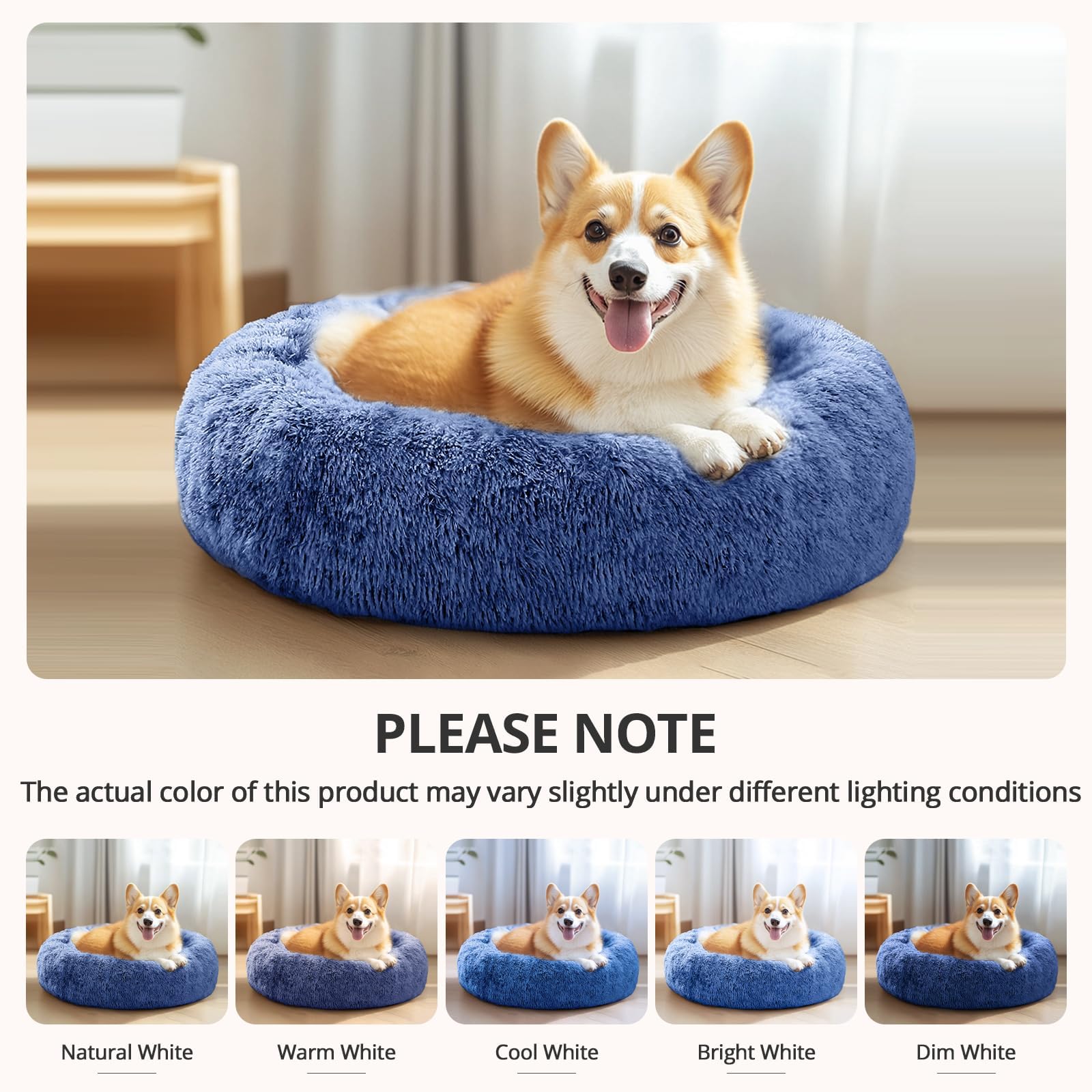 JOLLYVOGUE neutral-decor donut bed — blends with any room while providing a retreat.