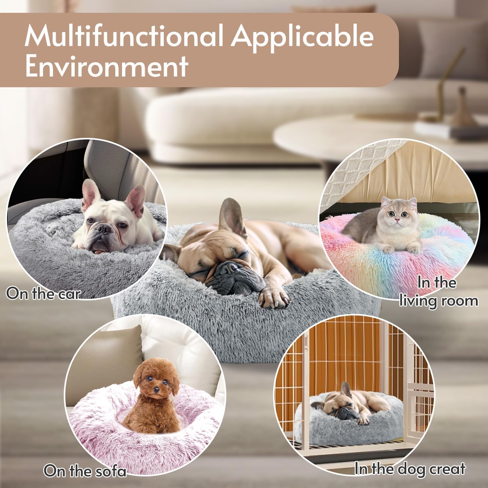 JOLLYVOGUE soft faux fur surface feels luxuriously plush.