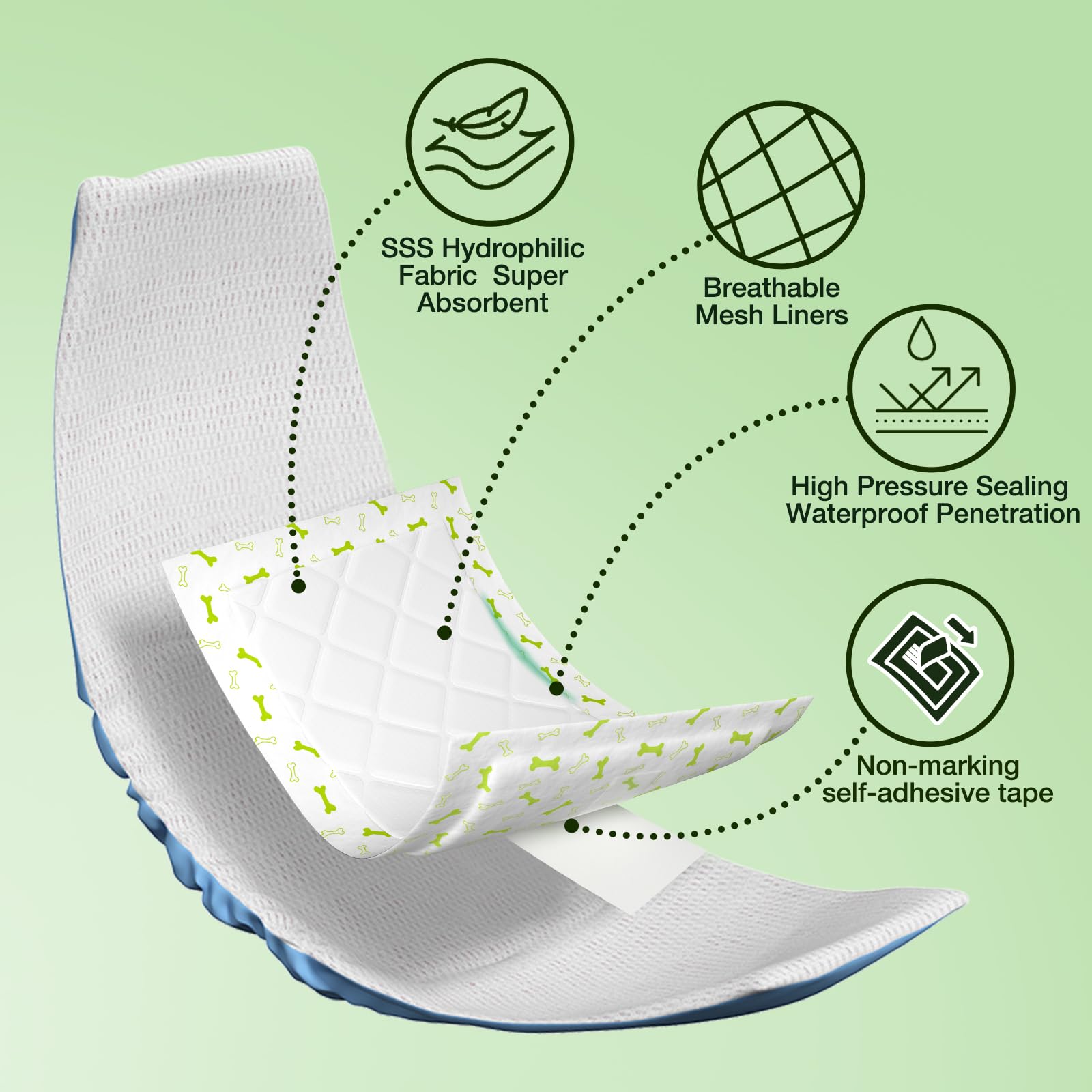 Jollywoods booster pads close-up showing soft surface for skin comfort.
