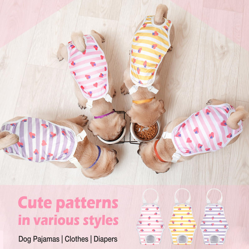 Jollywoods dog diaper onesie fur-friendly fasteners prevent slipping during activity.