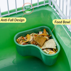 JONS NTY hamster cage includes food box and water bottle for essentials.