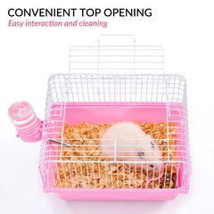 JONS NTY hamster cage leak-proof base prevents spills during outings.