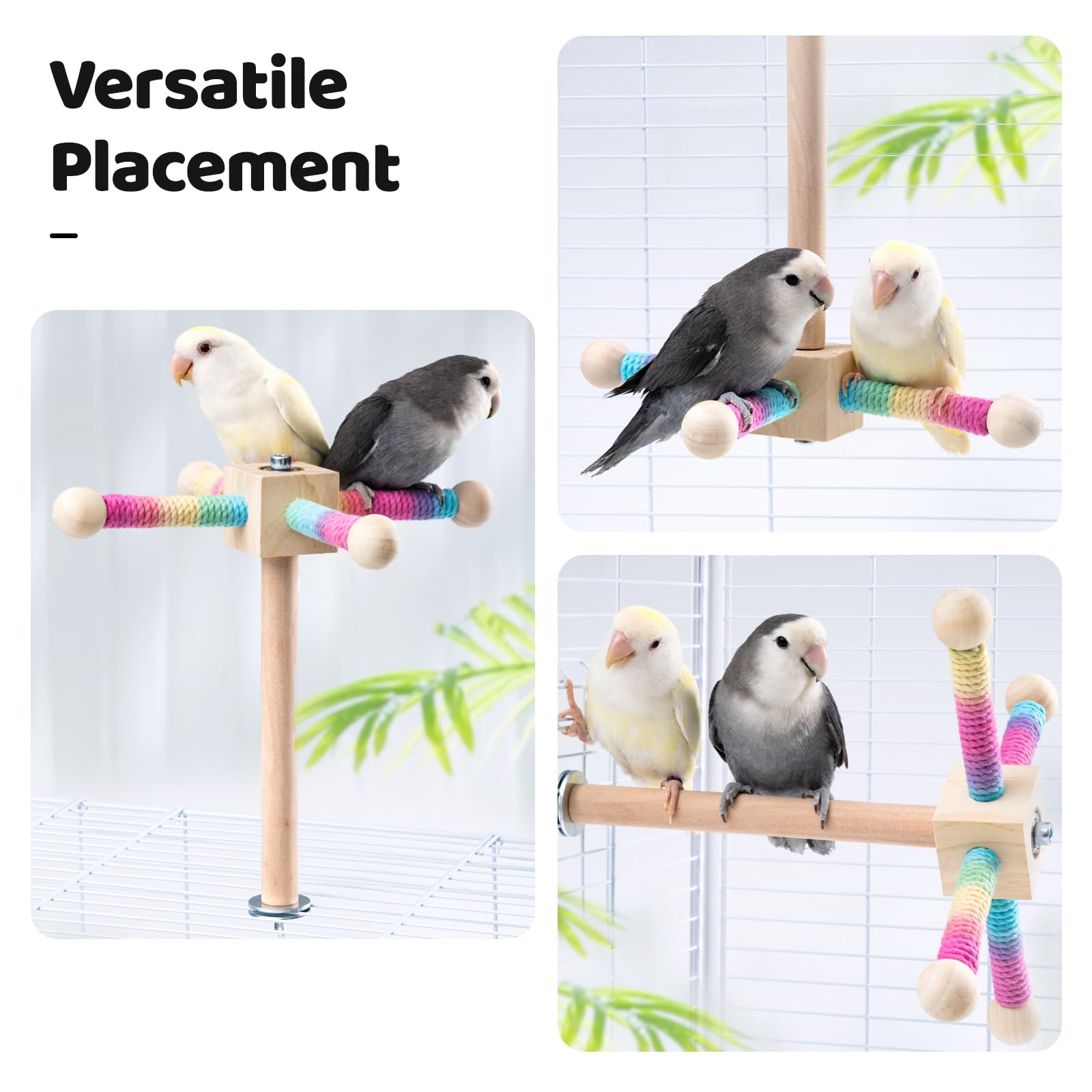 JONS NTY installation-ready perch for cages, walls, or outdoor setups