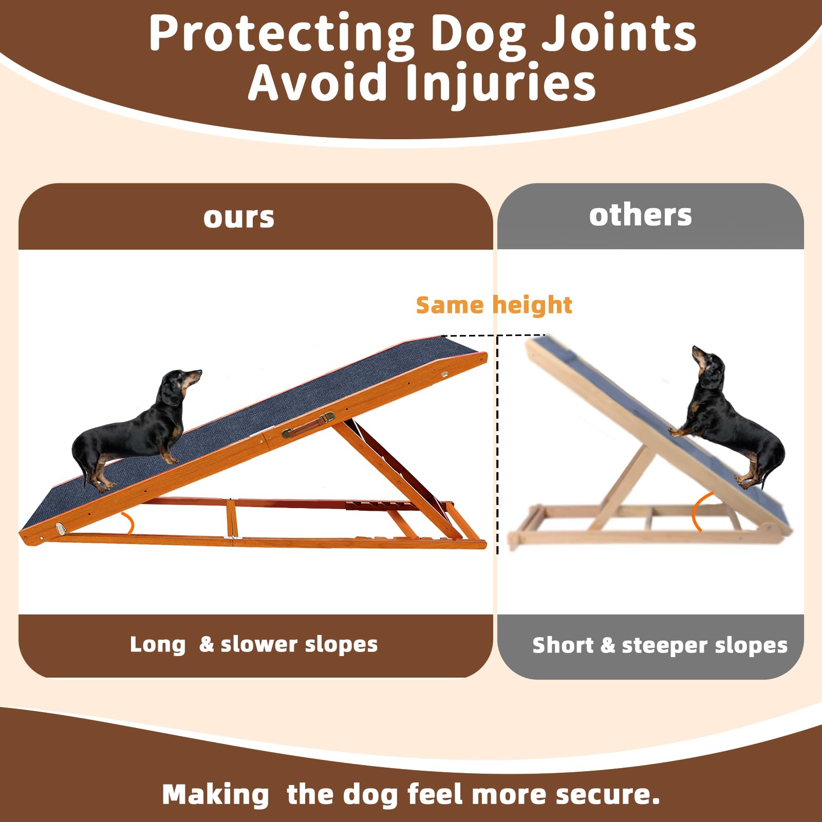 Jopavo dog ramp foldable design stores neatly under the bed when not in use