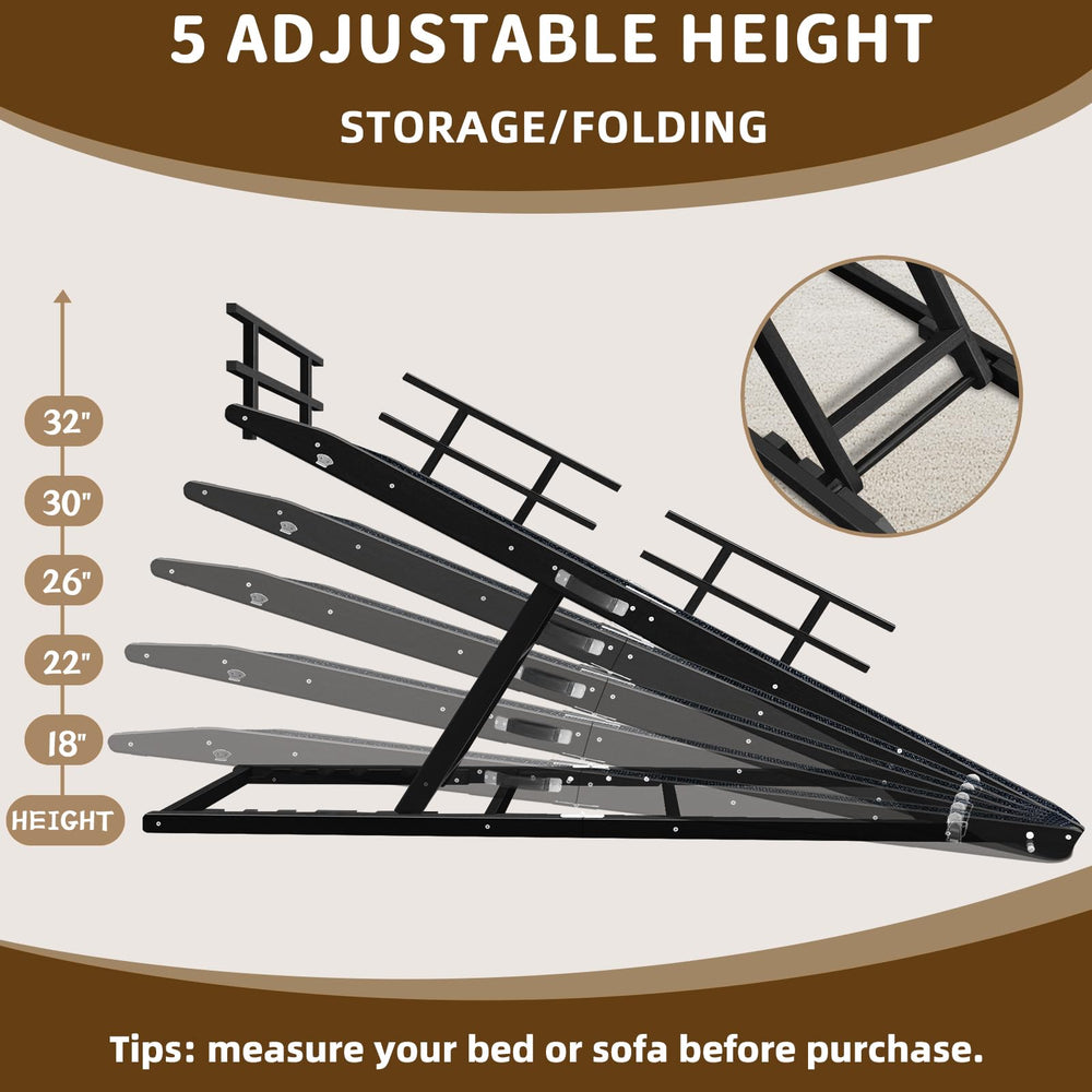 Ramp folded compactly for storage under the bed or in small spaces