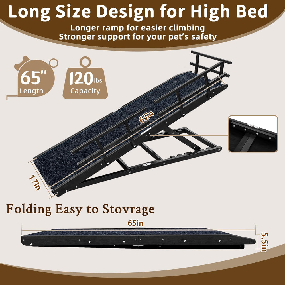 Jopavo dog ramp shows side rails for added safety on elevated surfaces