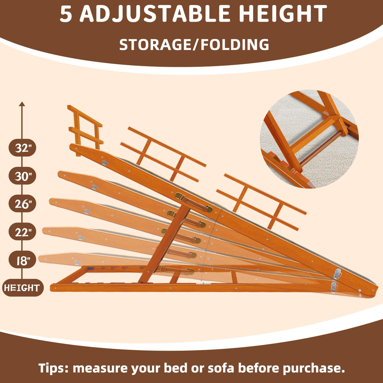 Jopavo dog ramp solid wood construction offers sturdy durable support