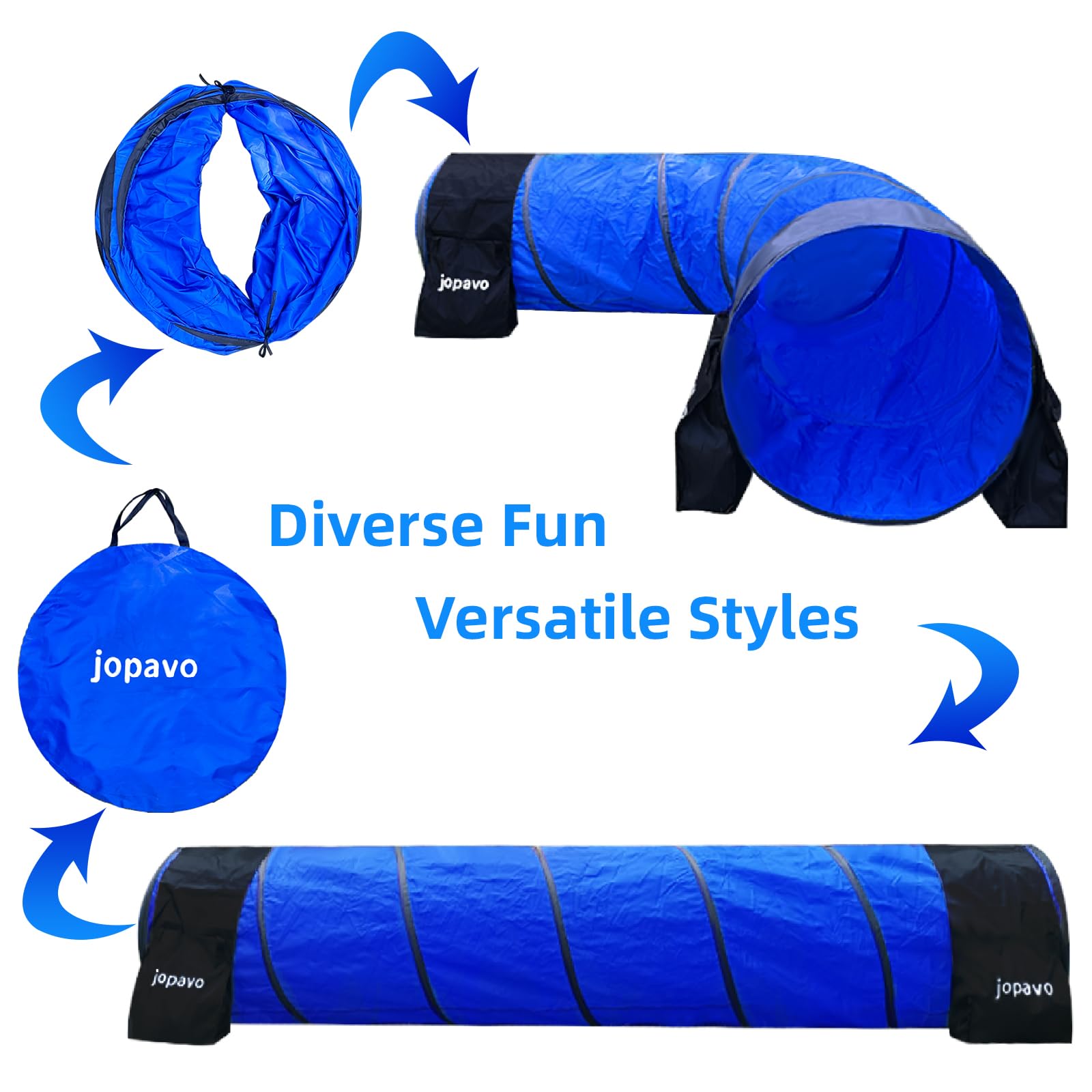 JOPAVO ground spikes secure the tunnel on various surfaces for steady training