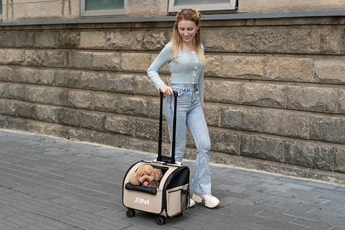 JoPet Pet Bag Carrier with Wheels side view shows compact travel silhouette.
