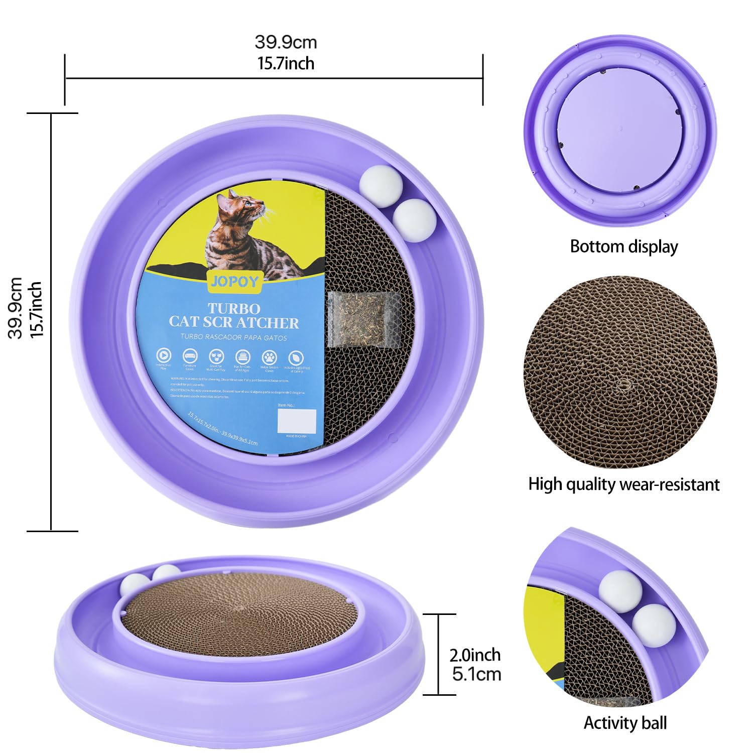 JOPOY durable pet-safe material provides long-lasting cat toy enjoyment.