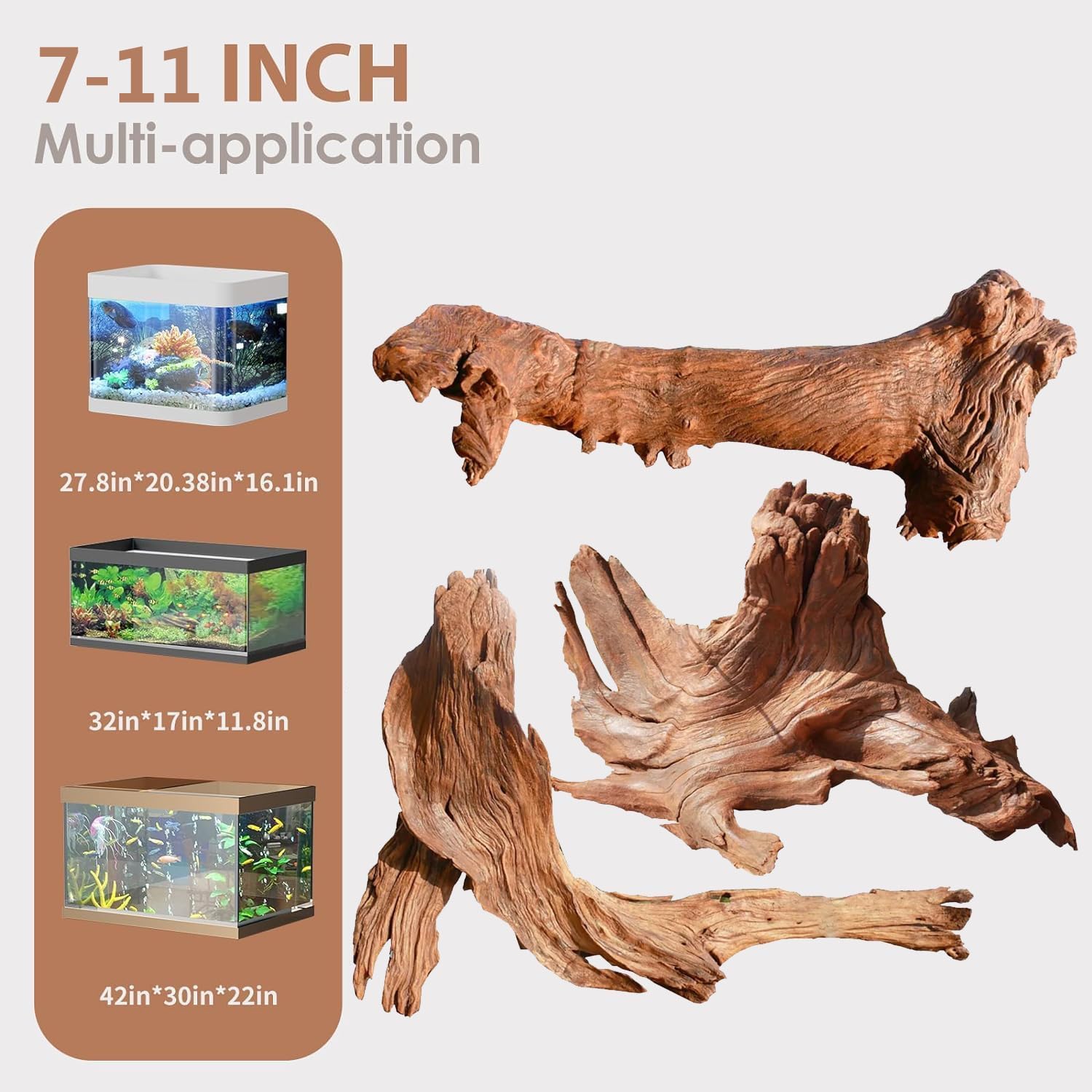 Jorewood driftwood easy sink design supports quick, reliable setup for tanks and terrariums.