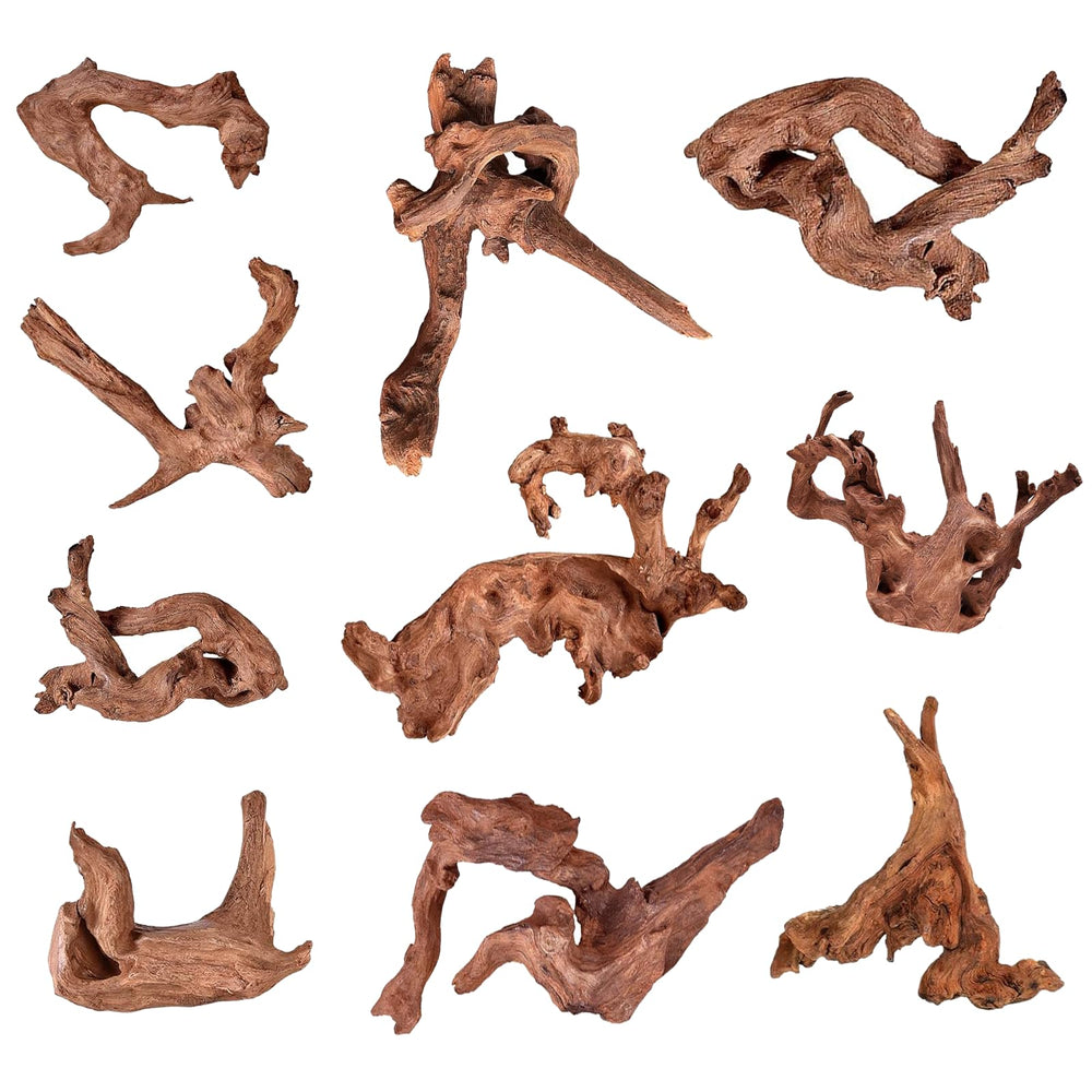 Jorewood driftwood twisted-branch enhances aquarium aesthetics and provides natural shelter for fish.