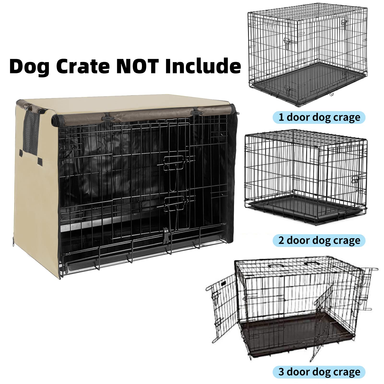 Joroamp dog kennel cover 42-inch rolled windows show adjustable visibility